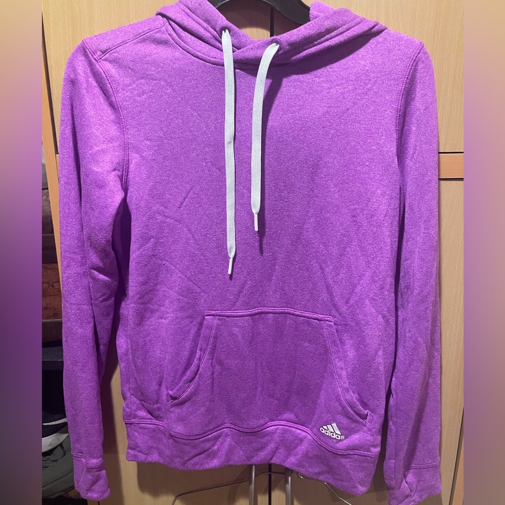 Purple Adidas Climawarm Hooded Sweatshirt SMALL